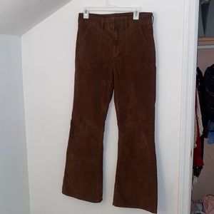 BROWN CORDUROY FLARE PANTS